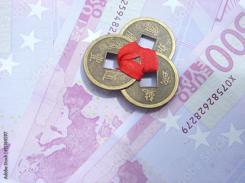 old china coins and banknotes