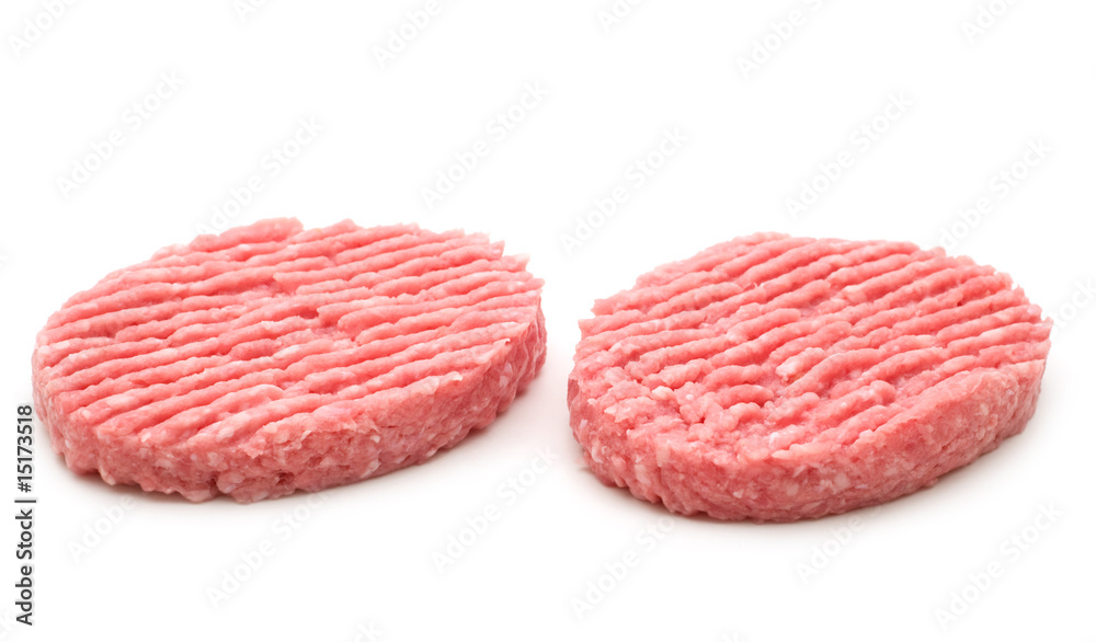 two raw minced beef steak two raw minced beef steak