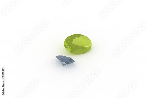 Oval Blueand Green Topaz Stones photo