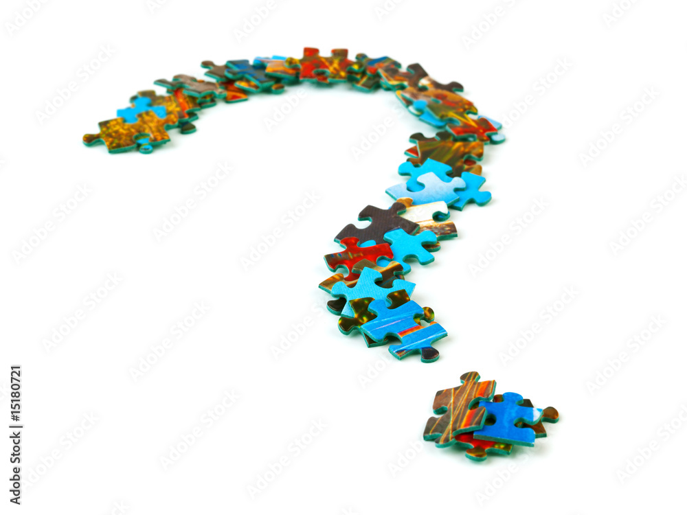 Mark sign made of puzzle Mark sign made of puzzle