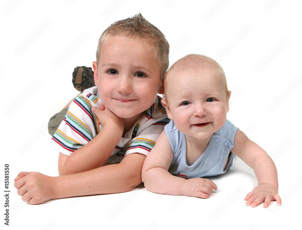 Young Brothers Lying on Their Stomachs Young Brothers Lying on Their Stomachs