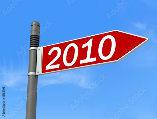 new year dirctional sign post-rendering photo