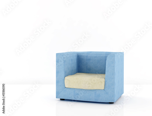 Fototapeta Naklejka Na Ścianę i Meble -  blue chair on a white