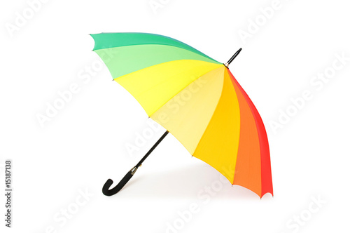 Colourful umbrella isolated on the white background