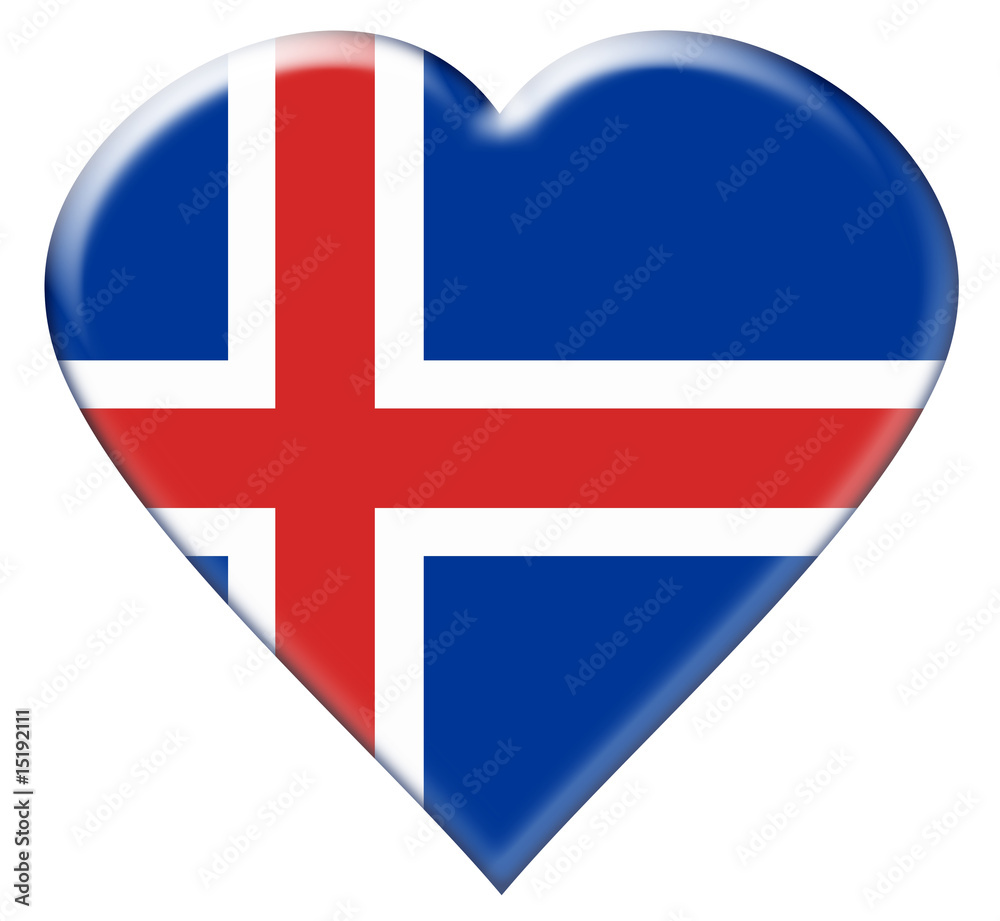 Fototapeta premium Icon of Iceland flag