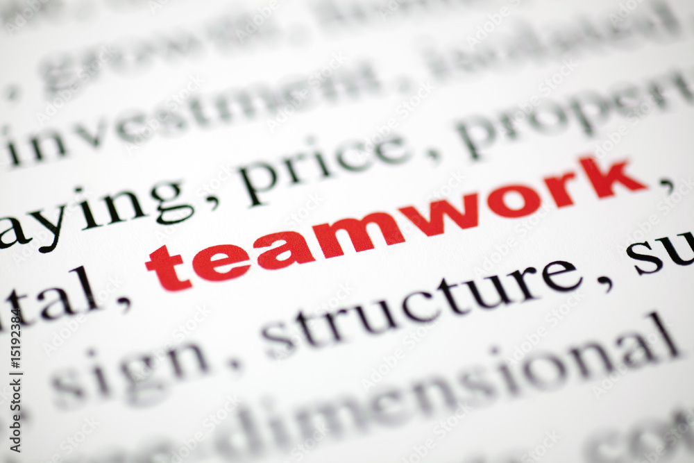 mot teamwork collaboration lettres rouge texte flou mot teamwork collaboration lettres rouge texte flou