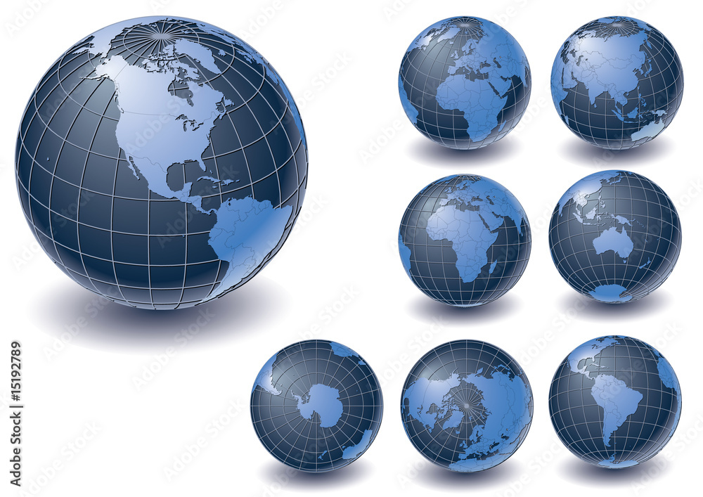 Globen mit Ländergrenzen