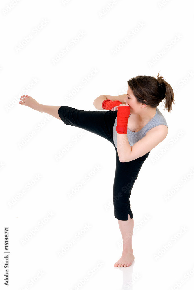 Young female thai boxer Young female thai boxer