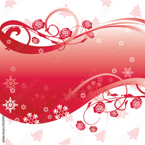 curls floral christmas banner