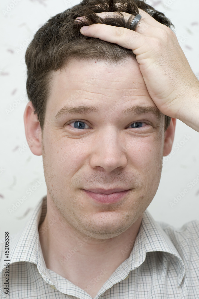 Obraz premium Young Male with Stressed Expression