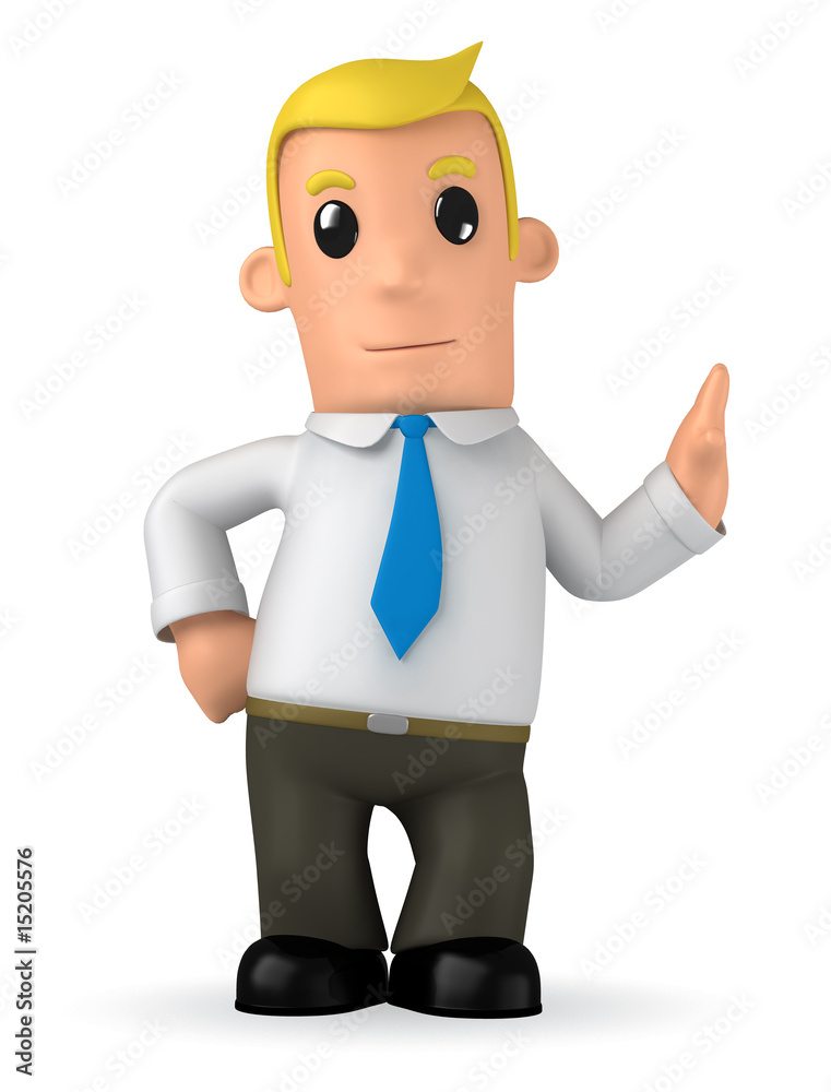 3d funny cartoon character manager Stock Illustration | Adobe Stock