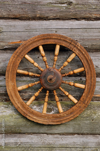 Spinning Wheel On The Blockhouse Wall