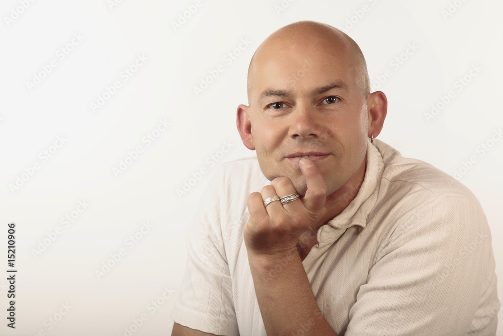 Portrait of a man with bald head