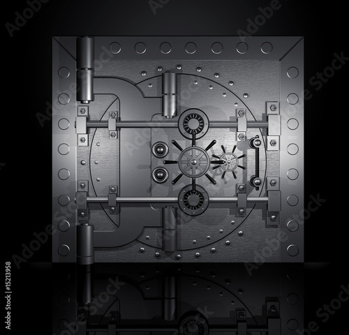 Canvas Print closed bank vault, 3D render