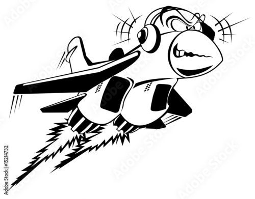 Cartoon airplane flying listen music