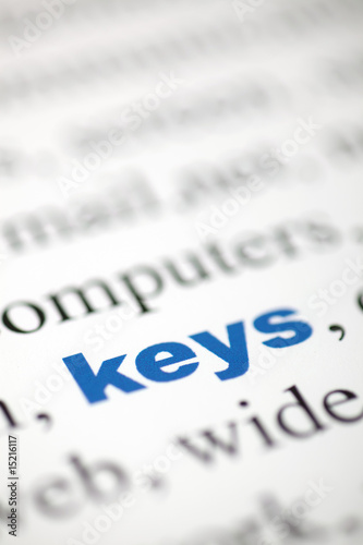 mot keys bleu mot clés texte flou photo