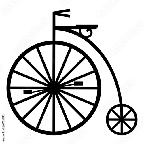 Fotografi Vector of a pennyfarthing cycle isolated on white background