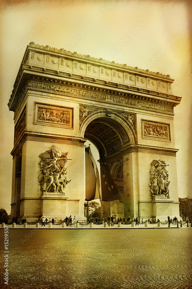 Fototapeta premium Great architecture - Arc-de-triumph - artistic style picture
