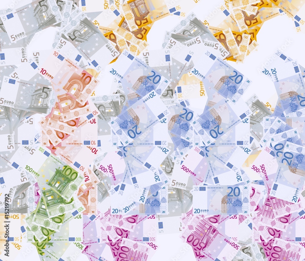 Naklejka premium Billets en euros étalés
