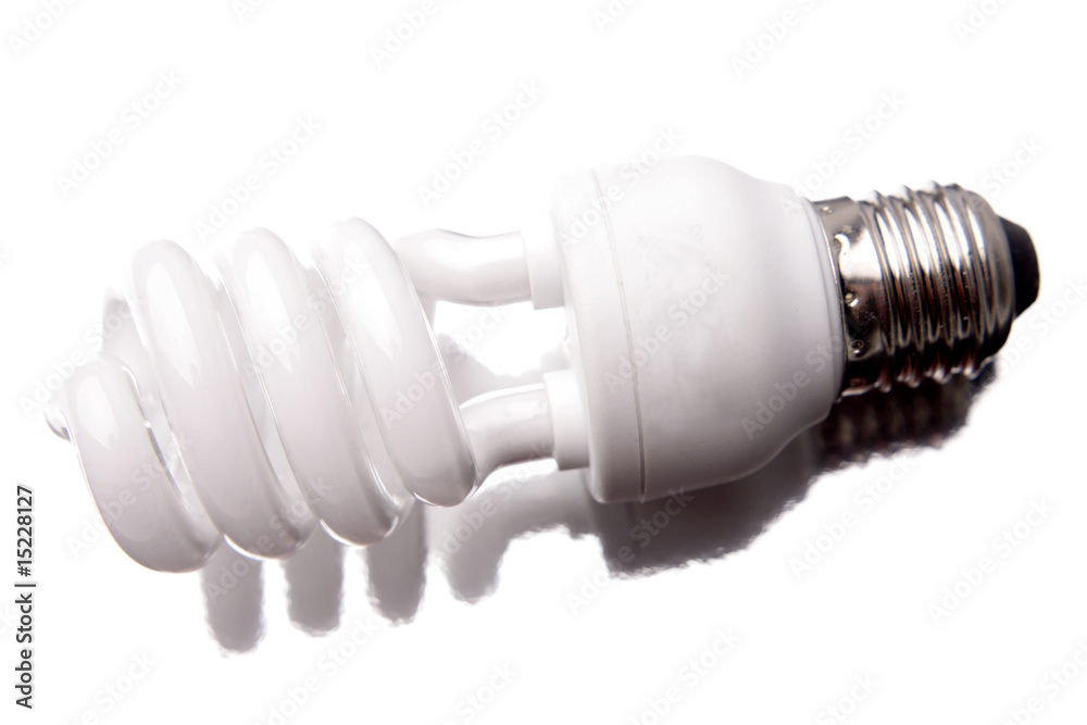 Power saving bulb on white Power saving bulb on white