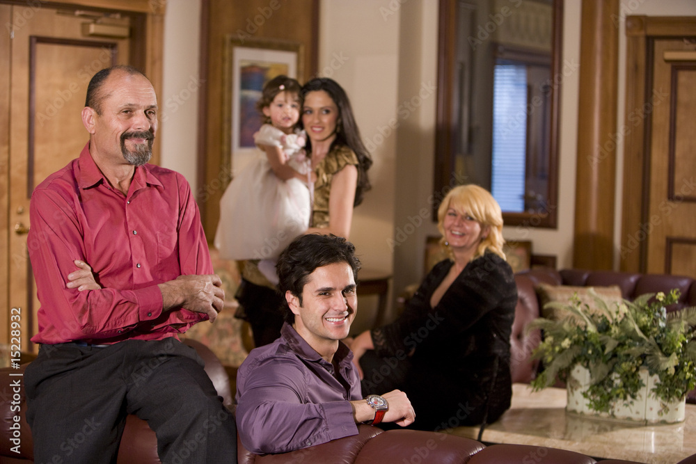 Portrait of multi-generation Bosnian family at home Portrait of multi-generation Bosnian family at home