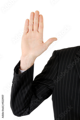 Business man pledging