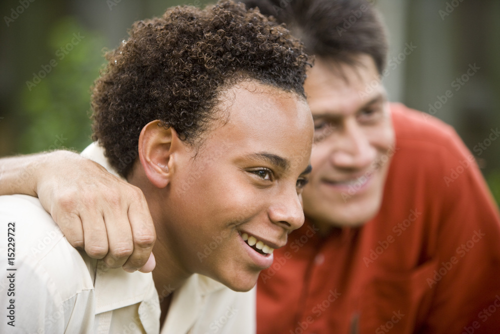 African American teenage boy with Hispanic father African American teenage boy with Hispanic father