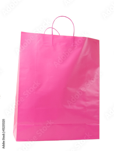Pink Shopping Bag Isolated