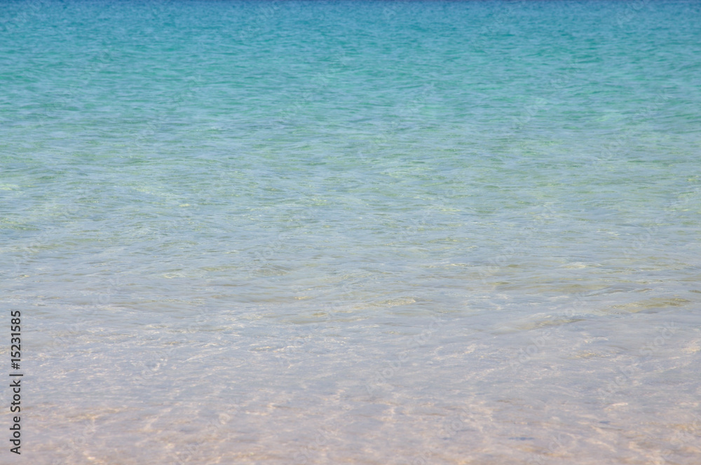 Blue water on the coast of Canary Island Fuerteventura