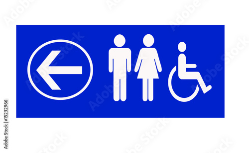 blue toilets sign