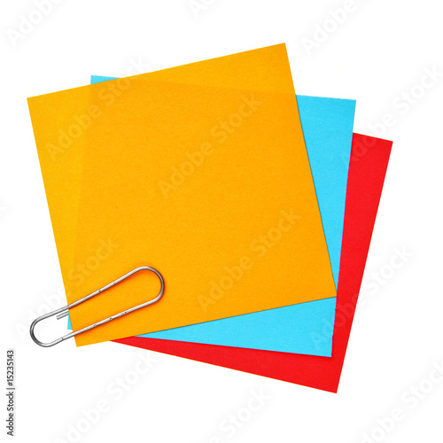 Blank colorful papers