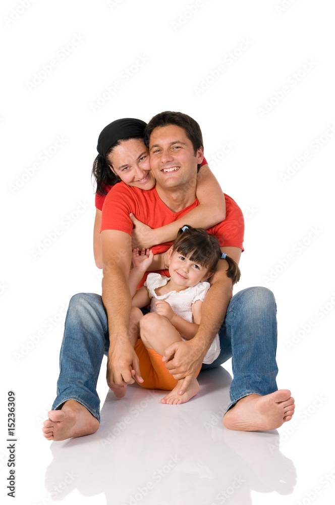 Happy family embrace