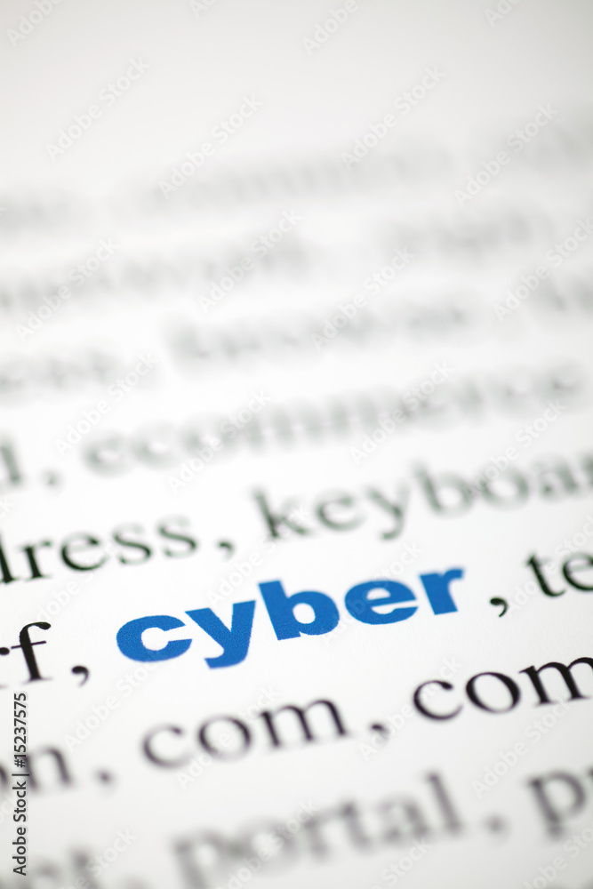 Fototapeta premium écriture du mot cyber focus