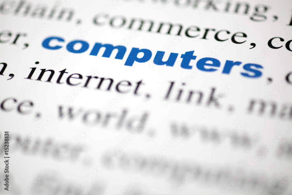 mot computers ordinateur lettres bleu texte flou mot computers ordinateur lettres bleu texte flou