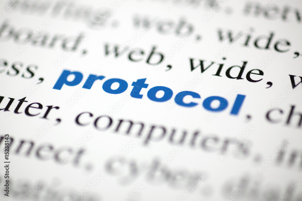 mot protocol protocol lettres bleu texte flou mot protocol protocol lettres bleu texte flou