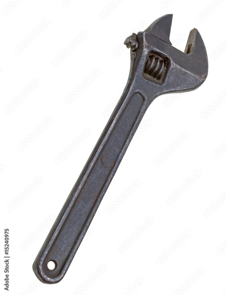Close-up wrench tool isolated on white Close-up wrench tool isolated on white