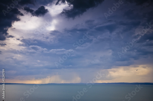 cloudy sky over the lake