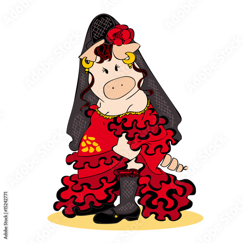 spanish flamenco dancer pig