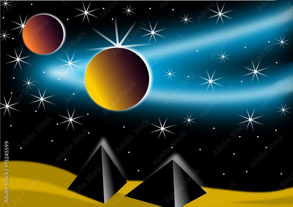 Fototapeta premium Sternenhimmel mit Planeten