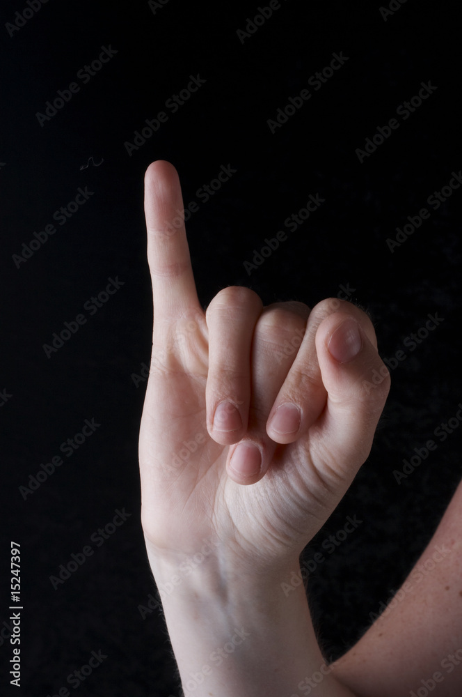Stock photo of American Sign Language letter I Stock photo of American Sign Language letter I