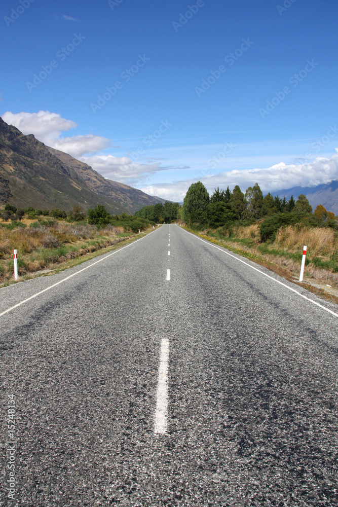 New Zealand - road next to Remarkables in Otago