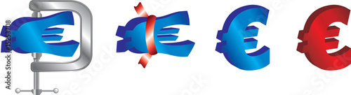 illustrations of the euro and recession concepts