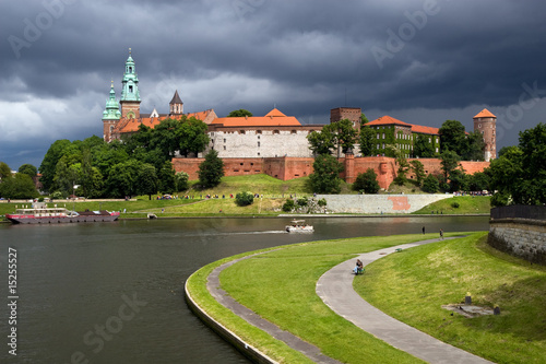 The Wawel Royal Castle and Vistula River #15255527