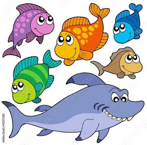 Various cartoon fishes collection