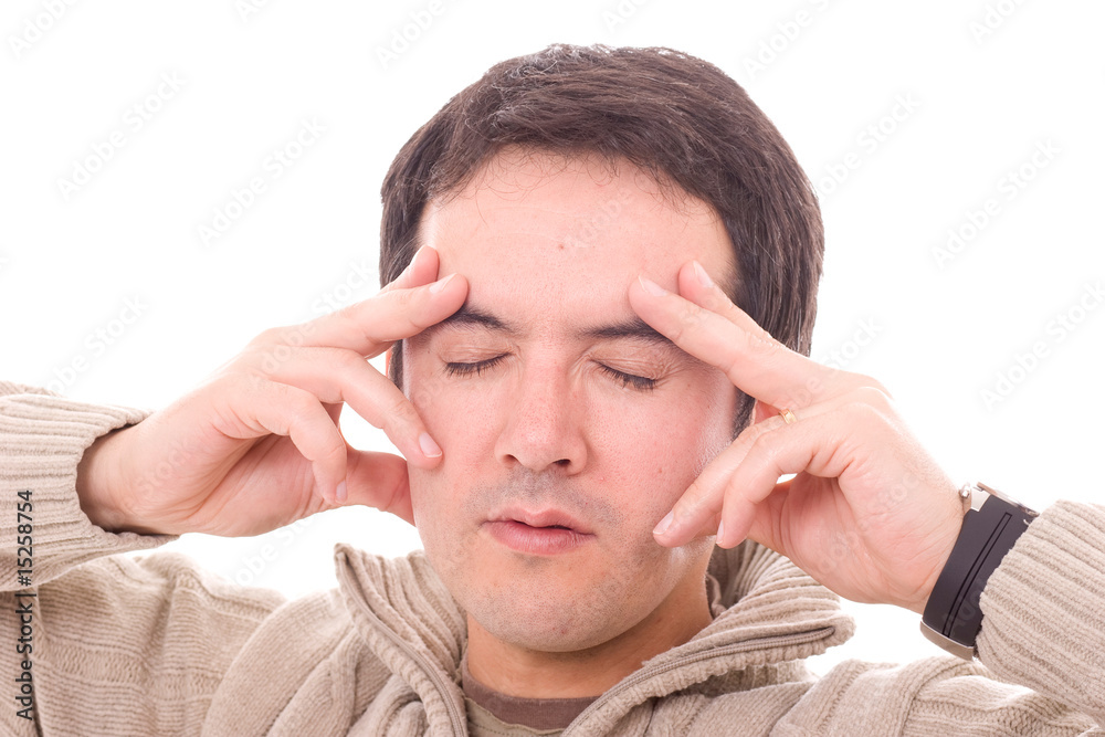 young man with headache young man with headache
