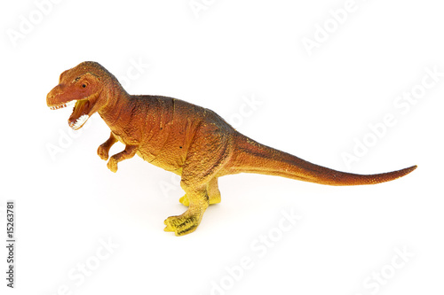 Dinosaur toy on white isolated background