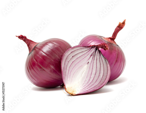 Onion and half isolated on white background