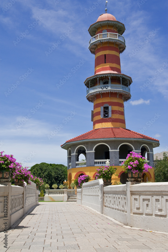 Watchtower in Bangpa-in palace, Ayutthaya province, Thailand