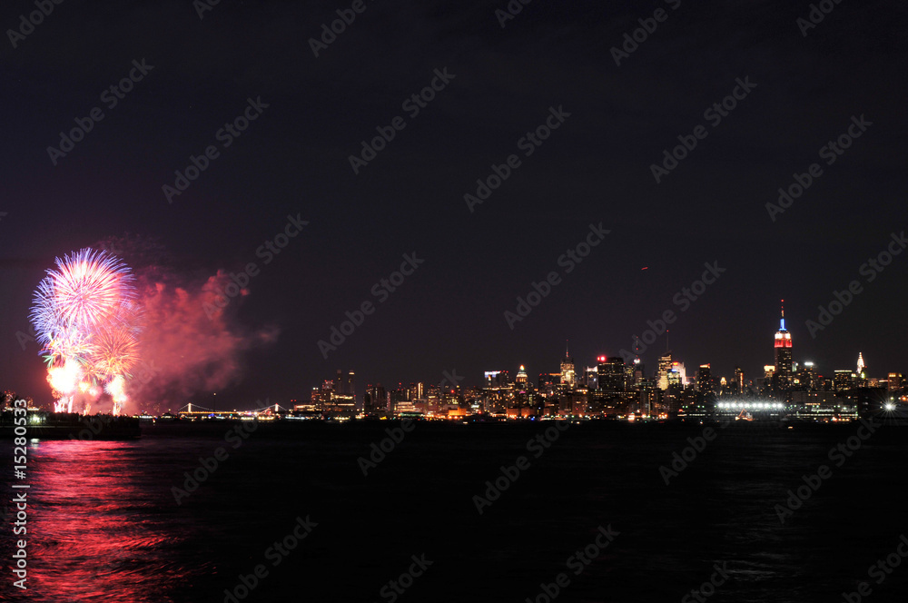 Fourth of July fireworks show, New York City.