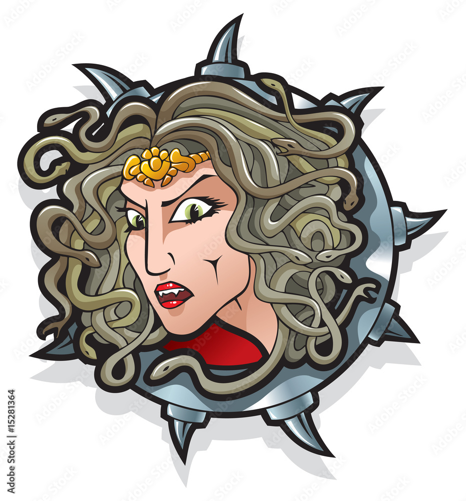 Gorgon Medusa Greek mythology, digital illustration Stock Illustration